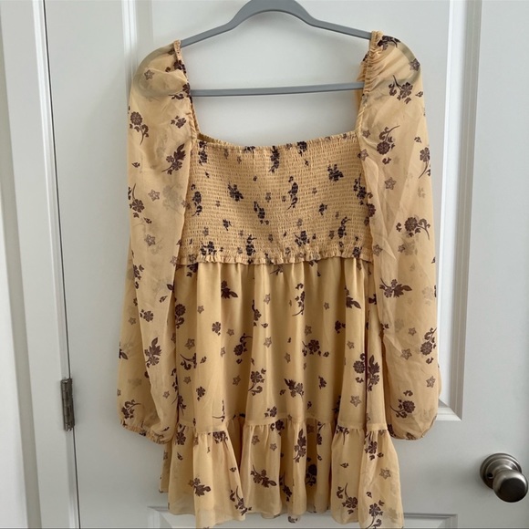 Aritzia Wilfred Tempest Mini Dress - Yellow / Floral (M) - Picture 2 of 8